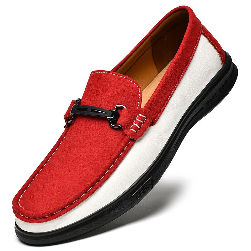 Men s Large Suede Loafers - Breathable Slip-On Leather Driving Shoes 40