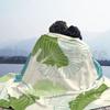 Blanket Ginkgo Leaves 1156 Leaves Nature Ginkgo Pattern Collection Coordinate Green Blue
