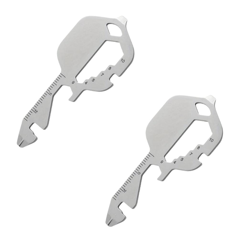 Stainless Steel Key Shaped Multitool Keychain Mini Multifunctional Screwdriver Bottle Opener Slotted Keychain Pocket Repair Tool