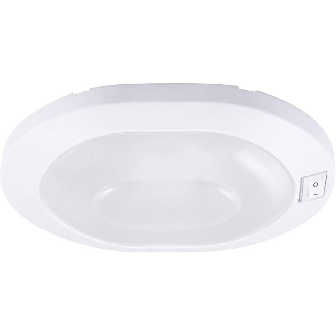 Facon 12V RV Ceiling Light with On&Off Switch, Oval Pancake Dome Light, RV Interior Light Fixture for RV Motorhomes Camper Caravan Trailer Boat