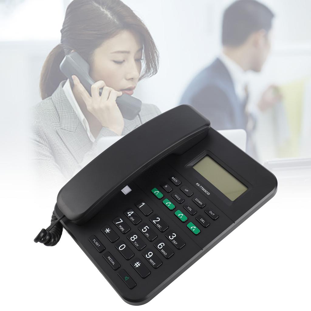 Corded Landline Phone 4 Levels Volume and 5 Levels LCD Brightness   Caller ID HD 16 Bit Display English Corded Phone
