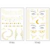 2Pcs Waterproof Shiny Metallic Gold Glitter Tattoo Sticker Temporary Body Art