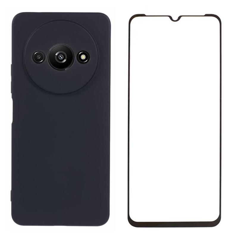 

WANLONFENG Серия RB2 для Xiaomi Redmi A3/Poco C61 4G Чехол с защитной пленкой ТПУ Чехол для телефона Black