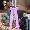 6 Pcs Candlestick Bow Decor Large Candle Holder Ribbon Bows Dining Table Centerpieces for Gift Wrapping Wedding Bridal Shower Bachelorette Party Decor