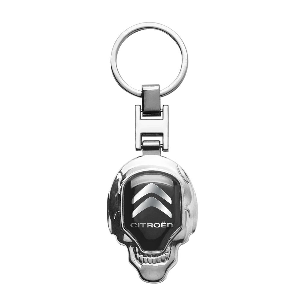 Metal Car Logo Keychain Key Holder For Citroen C1 C2 C4 Grand Picasso C4L C5 VTS C-ELYSEE Berlingo C3 Aircross Keyring Pendant