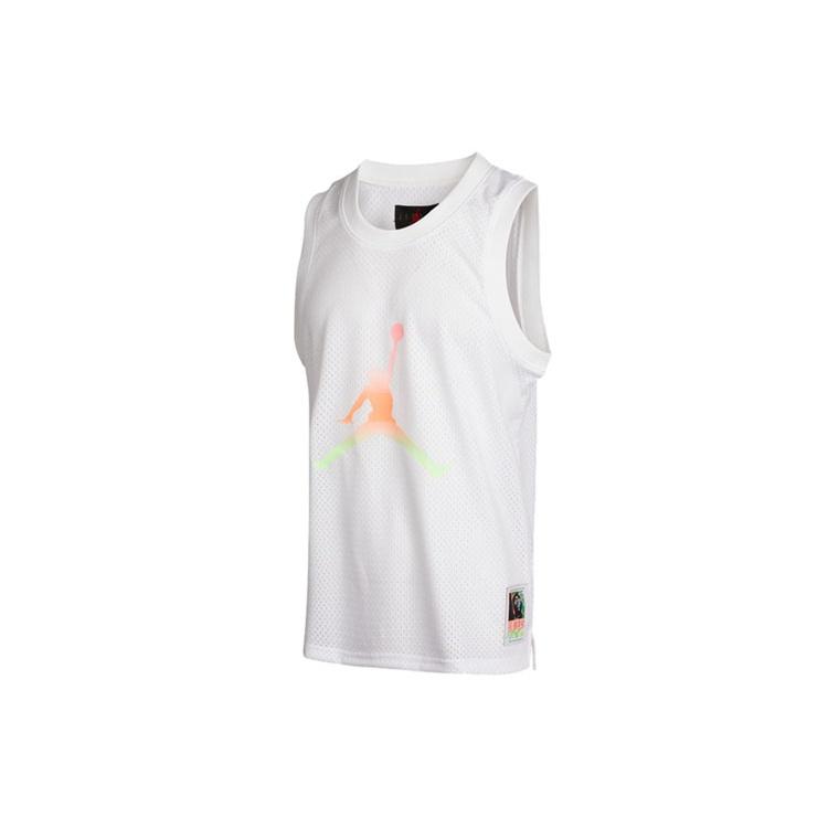 Gilet Senza Maniche Sportivo da Basket Ventilato Casual Air Jordan Uomo Bianco CZ4860-100