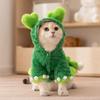 Pet Costume Cat Dinosaur Two-Legged Outfit Winter Cartoon Warm Coat Small Medium Dogs Cats