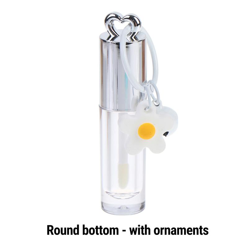 1Pcs Silver Heart-Shaped 2.5Ml Empty Lip Balm Tubes Transparent Lip Gloss Tube Container With Cap Cosmetic Sample Container