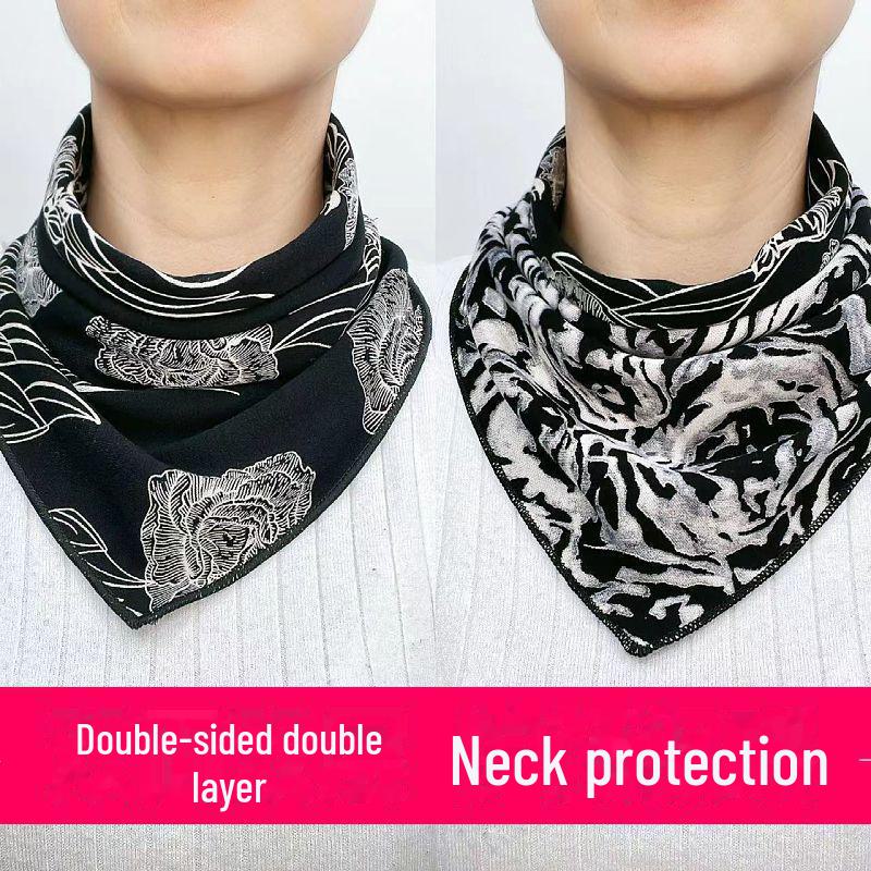 Damen Koreanischer Stil Doppelseitiger Samt Baumwolle Dreieckstuch für Herbst und Winter