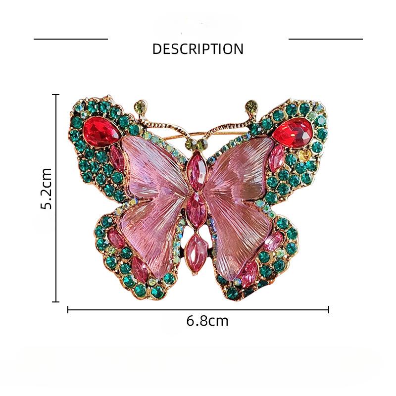 Vintage Butterfly Brooches for Women Ladies Beauty Rhinestone Crystal Butterfly Pins Party Office Brooch Pins Jewelry Gift