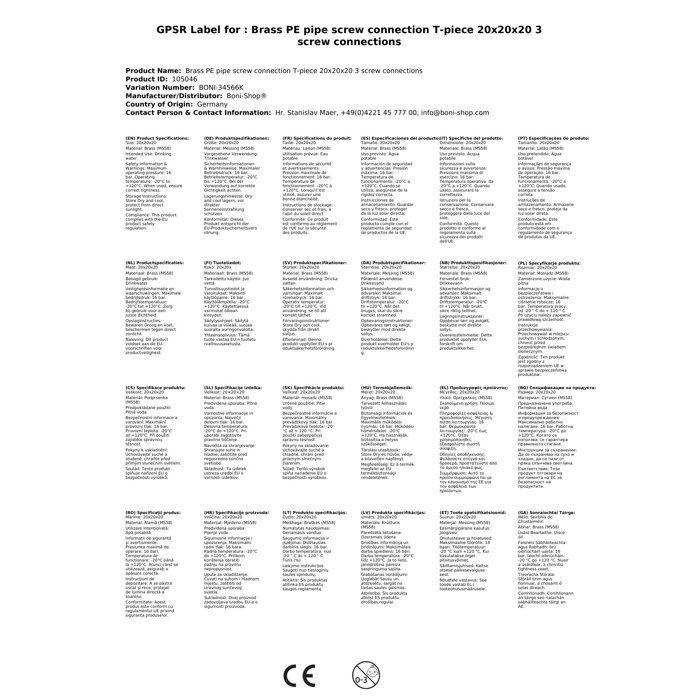 Raccord en laiton PE pour tuyau en T 20x20x20 3 raccords