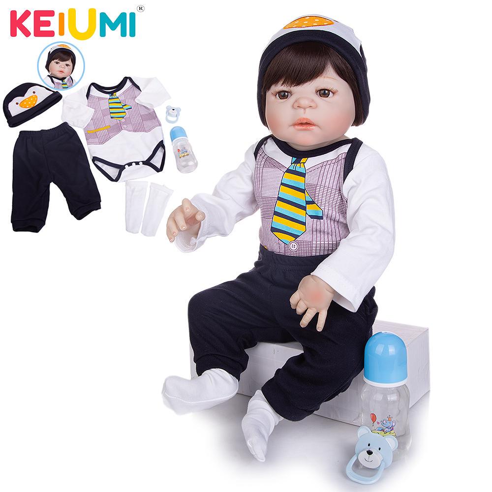 

Ограниченное издание 23 Дюймовый Возрожденный Baby Doll Игрушки 57 Cm Полный силиконовый винил Реалистичный новорожденных для мальчиков Kid Holiday Present