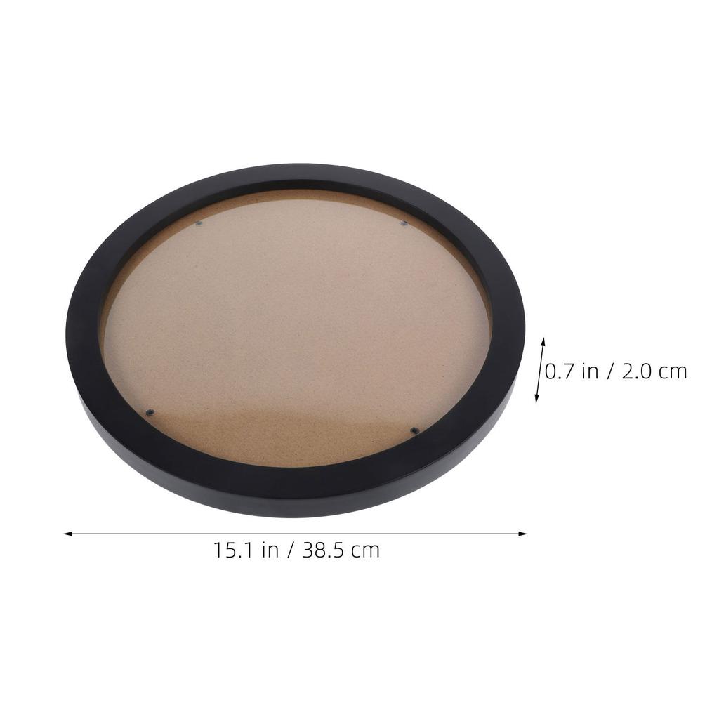 Round Embroidery Display Frame 14In Wall Mounted Circular Wood Frame for Cross Stitch Photo Holder Living Room Bedroom