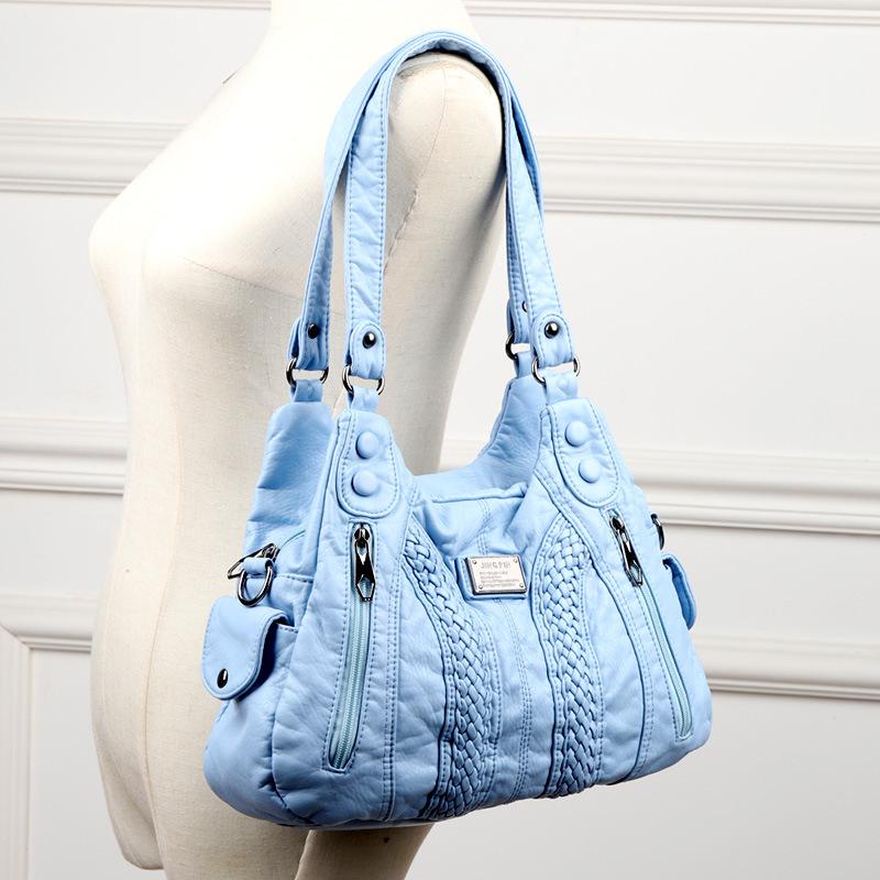 Damemote Store vesker Håndvesker vasket syntetisk skinn Hobo Satchel Skulder Håndveske Tote Veske med Crossbody stropp Topphåndtak Satchel Bags