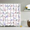 Fabric Shower Curtain Cute Cartoon Hippo Animals Dogs Cats Deer Bath Curtain Waterproof Polyester Bathroom Curtain With Hooks