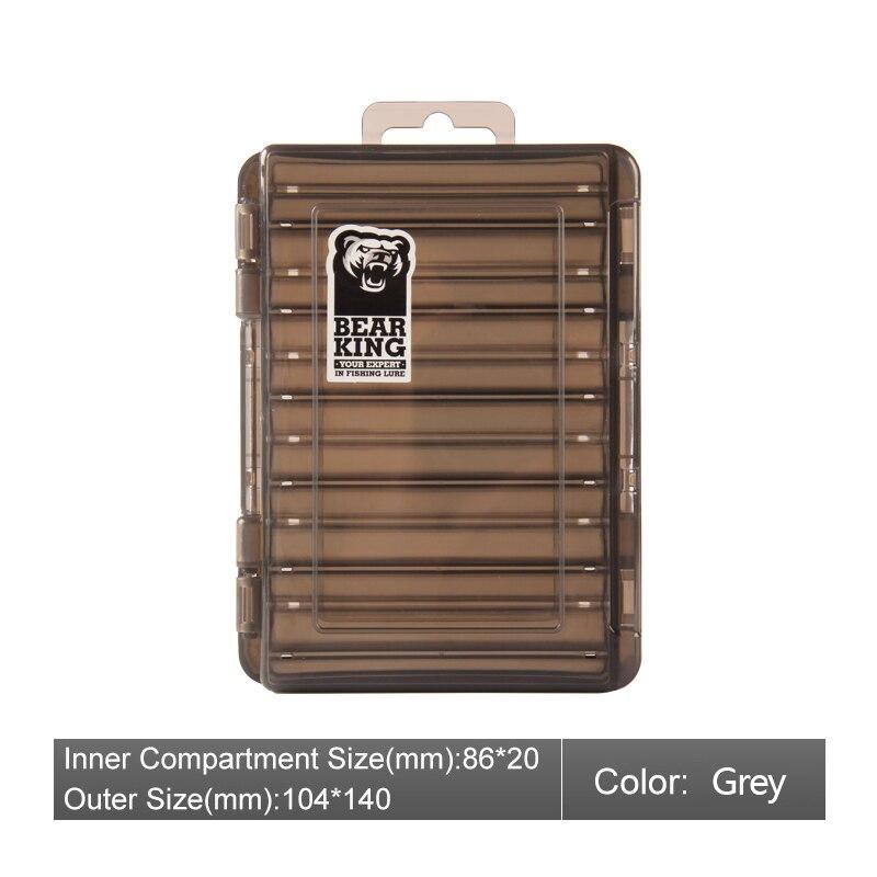 

Двухсторонняя коробка для рыболовных снастей Bearking, 12 отделений, коробка для хранения крючков для приманок, аксессуары для рыбалки, пластиковый чехол для хранения B серый