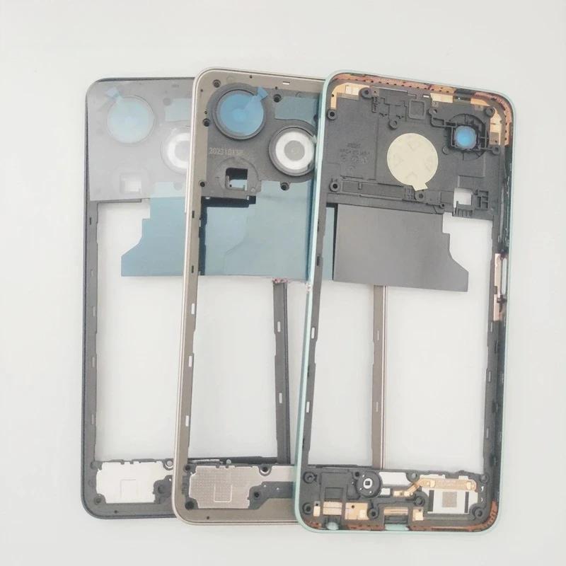 Novaphopat For Infinix Smart 8 X6525 Middle Frame Housing Middle Bezel Plate With Side Volume Key Button
