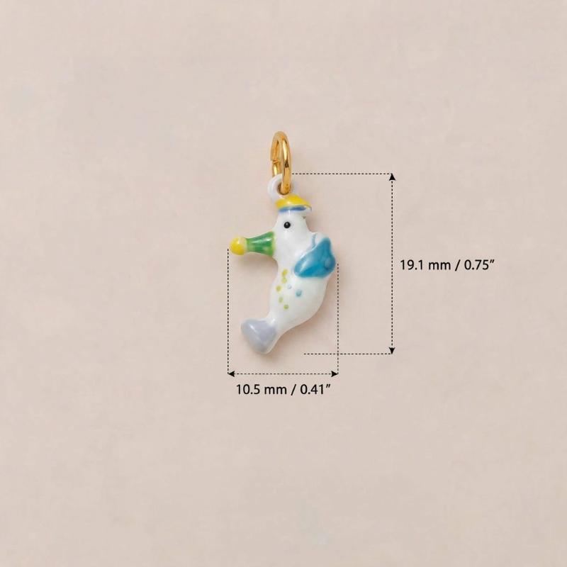Cute Hand Painted Ceramic Animal Pendants Lovely Cartoon Designs Perfect For Diy Jewelry Making Necklace Bracelet Crafts