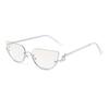 Fashion Retro Semi-Rimless Oval Shades Women's New Trendy Korean Style Travel Sunglasses Chic Metal Rim Decor Sunglasses