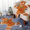 2-Piece Christmas Gingerbread Man Rug Set Soft, Non-Slip Bathroom Mat Indoor/Outdoor Entrance Doormat Home Decor