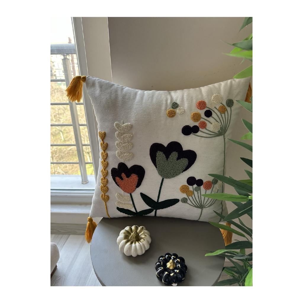 Starstalia Home Collection Punch Embroidered Throw Pillow Cover