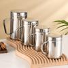 Tasse en Acier Inoxydable Double Paroi Plaqué Titane avec Poignée - Anti-Brûlure, Isolation Thermique pour Café, Thé et Eau