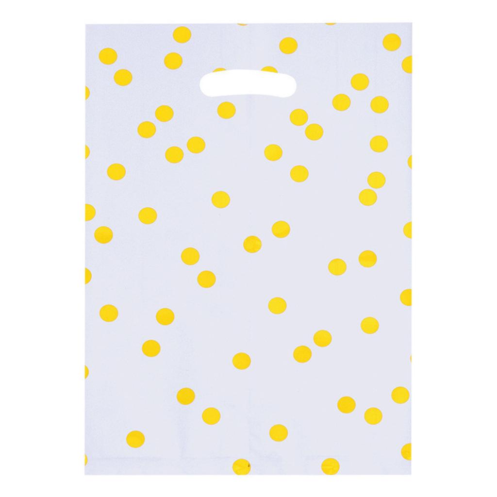 Party Favor Bags with Polka Dot Pattern Durable Aluminum Foil Material Die Cut Handle Gift Bags for Events and Celebrations
