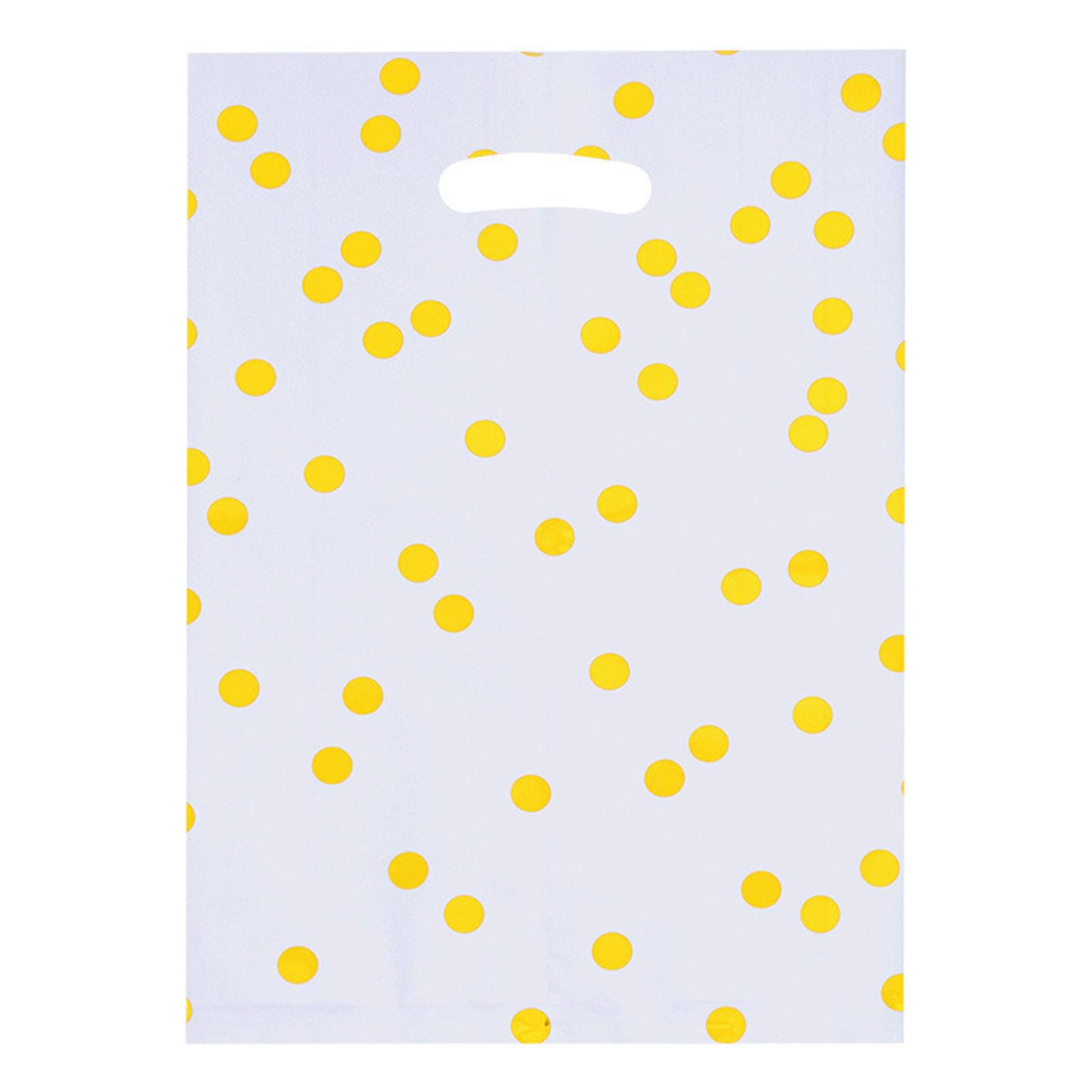 

Party Favor Bags with Polka Dot Pattern Durable Aluminum Foil Material Die Cut Handle Gift Bags for Events and Celebrations One Size білий