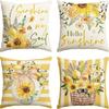 Sunflower Lemon Floral Pillow Cases - “Sunshine In My Soul” Bright DecorLiving Room Sofa Cushion Cover, Bedroom Room Decoration