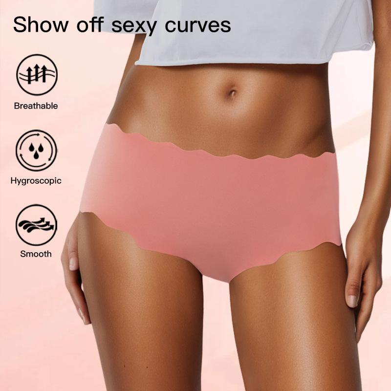 Women's Summer Wave Edge A Piece of Ice Silk Low Waist No Trace Breathable Triangle Briefs