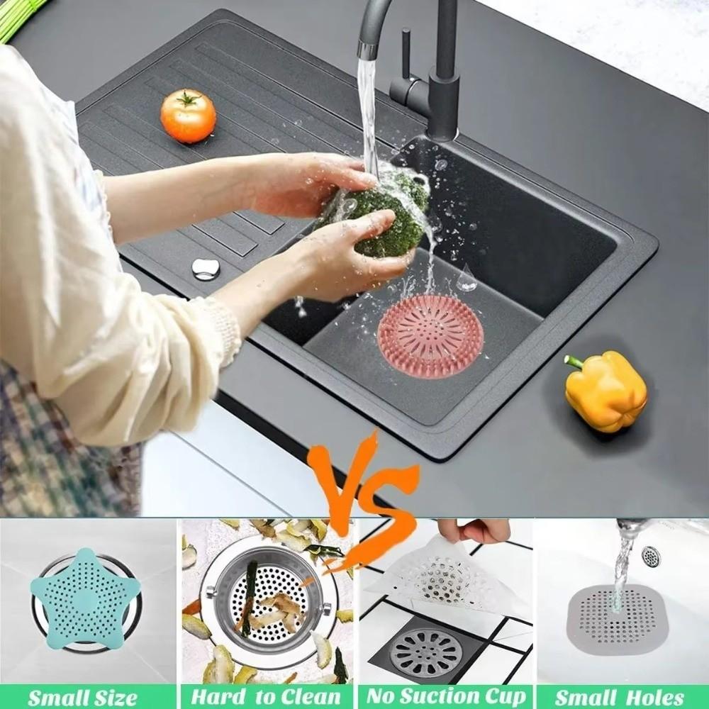 Easy Clean Hair Catcher Shower Drain Silicone Floor Drain Cover  Bathroom Accessory