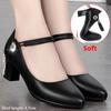 High Heel Soft Leather Autumn Women's Shoes Comfortable and Lightweight Casual Shoes Ladies Buckle Leather Shoes