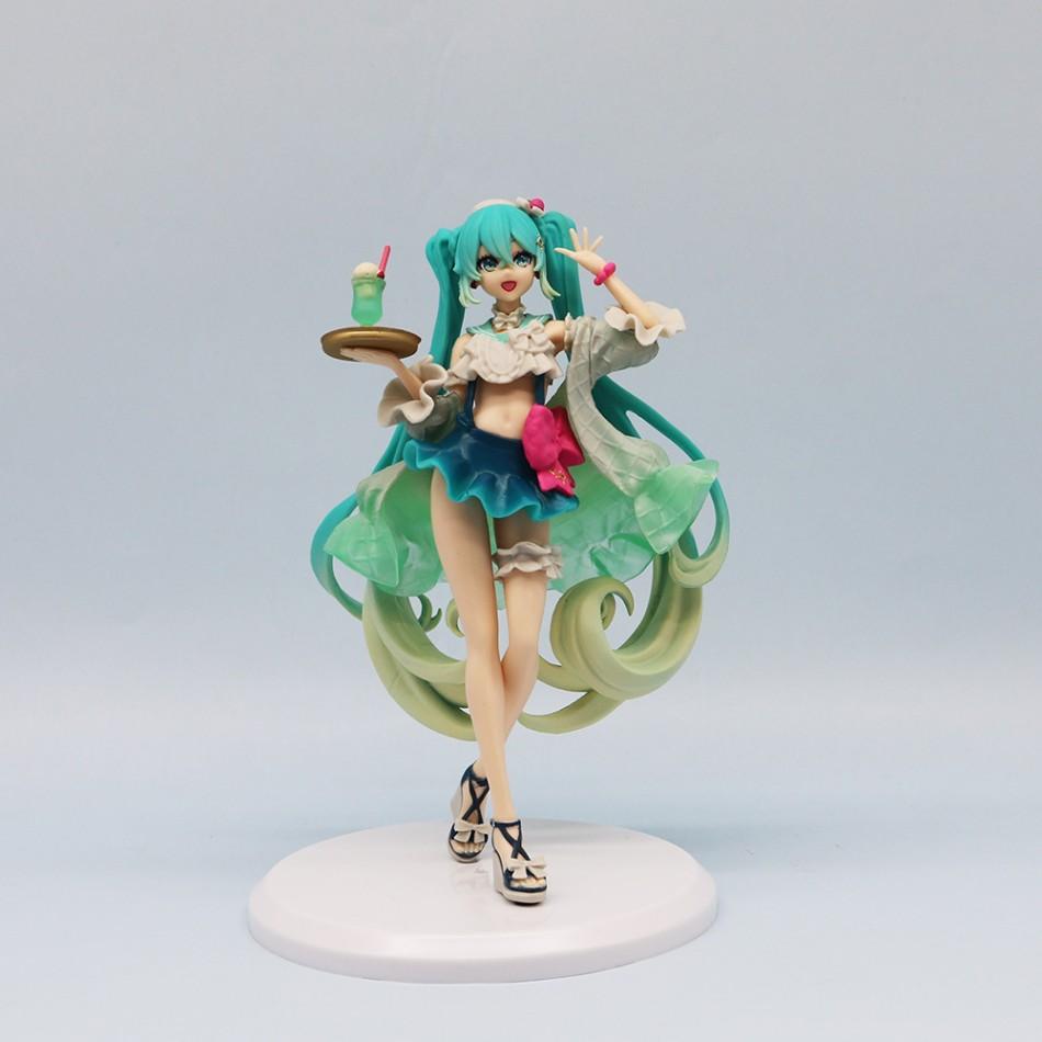 18CM Anime Hatsune Miku Figur Süße Süßigkeiten Melonen-Limonade-Eisberg Stehende Figur Niedliches Spielzeug Geschenk Sammlung Actionfigur PVC Puppe