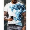 Summer 3D Dragon King Pattern Men's T-Shirt, Street Style Trendy Men's Fashion Loose Casual Short-Sleeve T-Shirt
