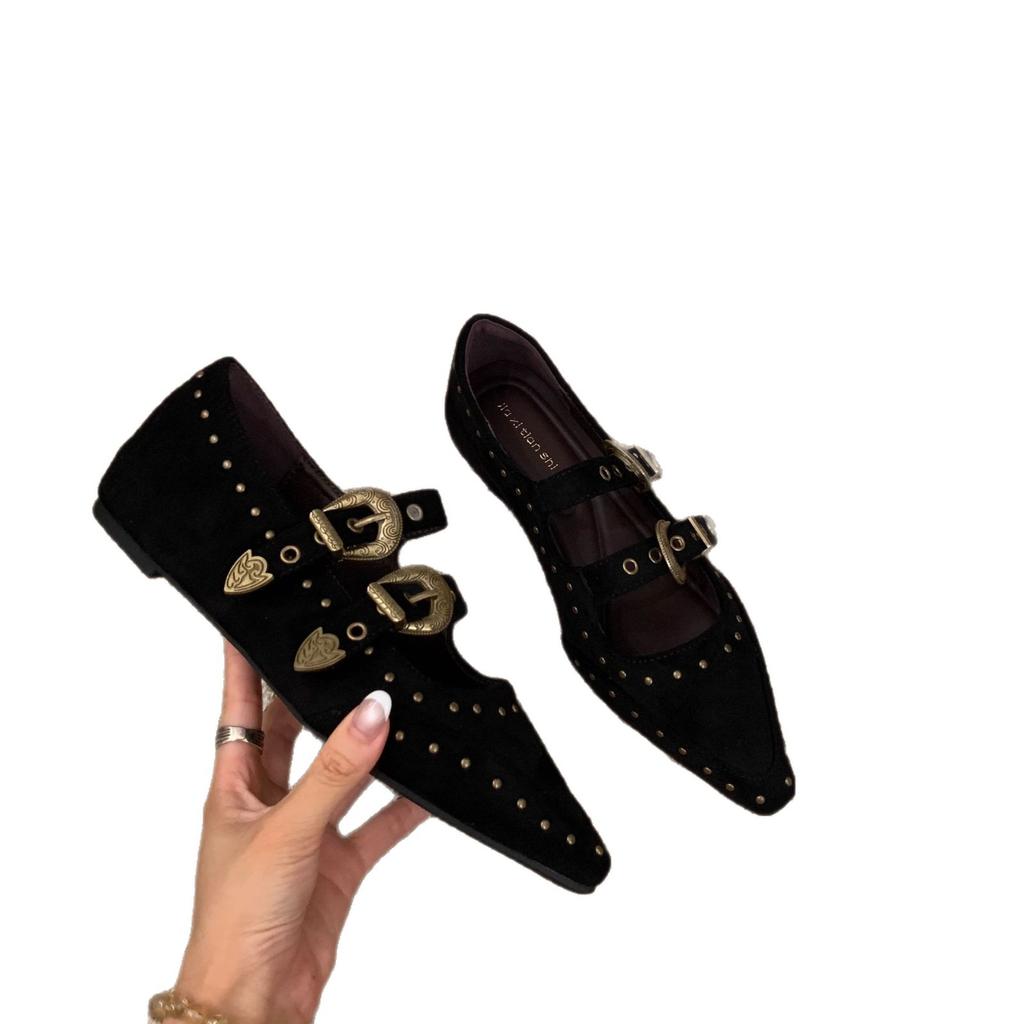 Main Push Korean Version of Fashion Versatile Temperament 2025 Autumn New Daily Women's Shoes Retro Pointed Single Shoes Mary Jane Shoes