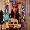 Mexikanisches Tag der Toten DIY Fotoautomaten-Set mit Zuckerschädel-Aufklebern und Bilderrahmen - Festliche Wanddekoration für Zuhause
