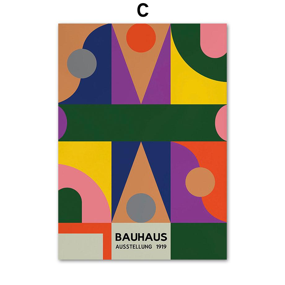 Bauhaus Geometry Color Block Line Wall Art Canva Painting Nordic Posters And Prints Wall Pictures For Living Room Interior Decor