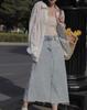 Early Spring Women's French Blue Sheer Sun Protection Shirt