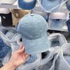 2025 Pure Cotton Korean Bow Soft Top Cute Denim Baseball Cap Women's Big Head Circumference Cap