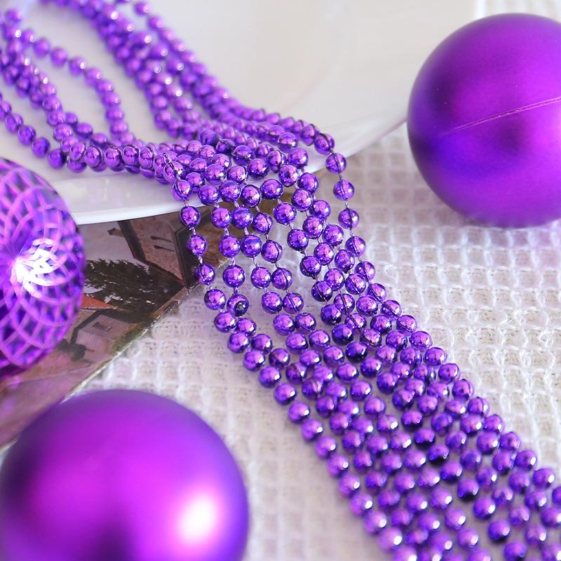 Carnival Bead Chain Necklace New Orleans Holiday Party Necklace Decorative Plastic Bead Chain