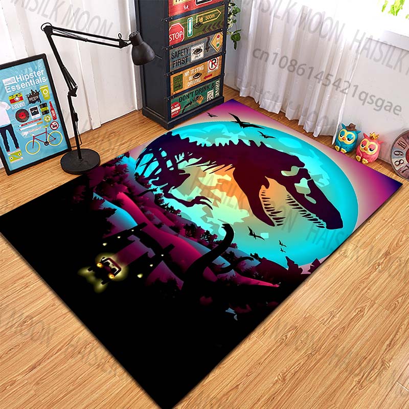 Dinosaur fossil night adventure Pattern Rug Carpets for Bedroom Living Room Sofa Mat Creative Door Mat Cloakroom Home Decor