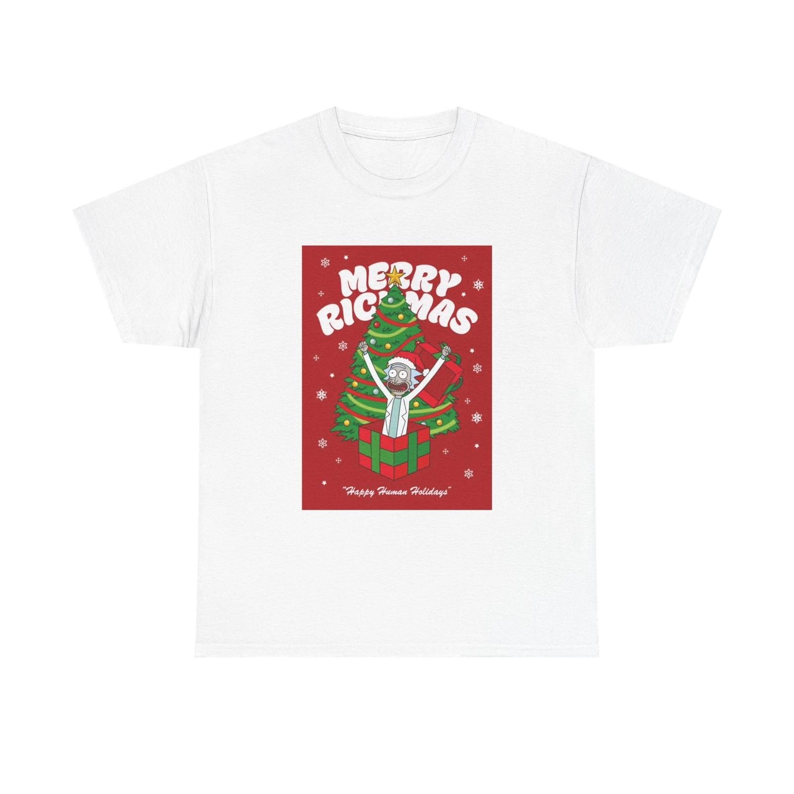 Men s and Women s T-shirts Merry Christmas Rick and Morty XS