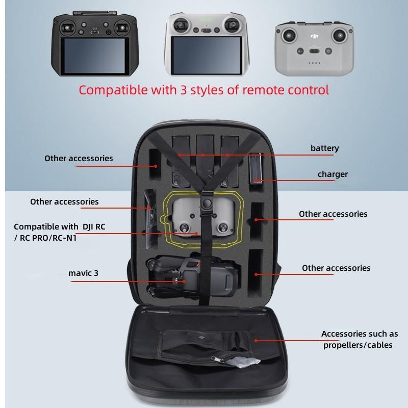 Portable Case Waterproof Bag Backpack Battery Charger for DJI RC /RC PRO Remote Control Bag for DJI Mavic 3 /Mavic 3pro