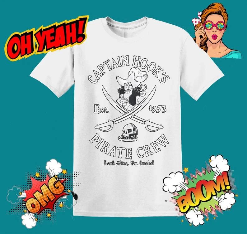 Funny Captain Hooks Pirate Crew TShirt Unisex S
