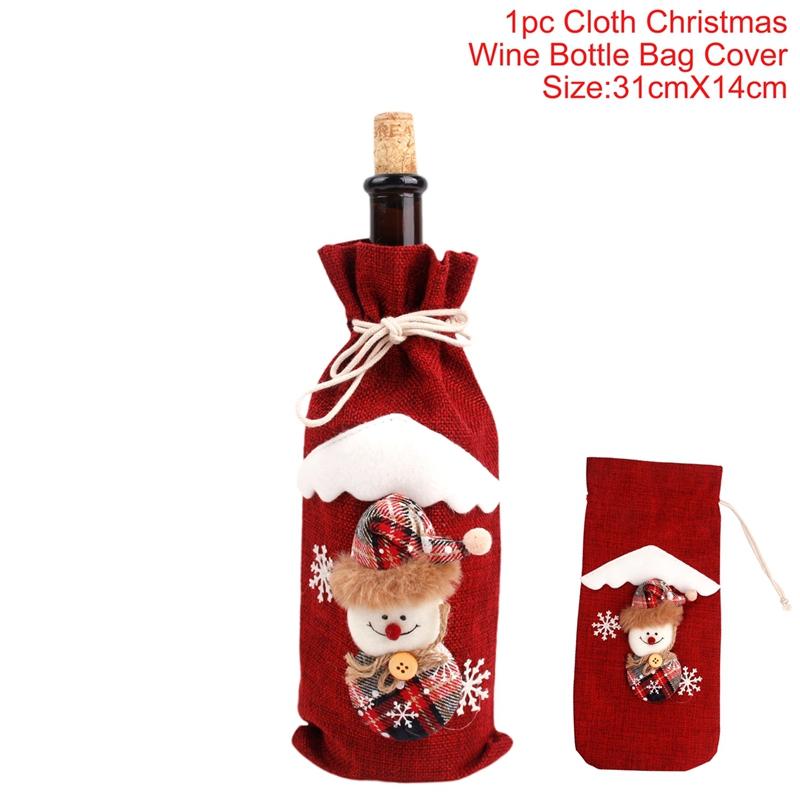 Christmas Wine Bottle Cover Merry Christmas Decorations For Home Christmas Ornament Xmas Table Decor New Year 2026 Navidad Gift