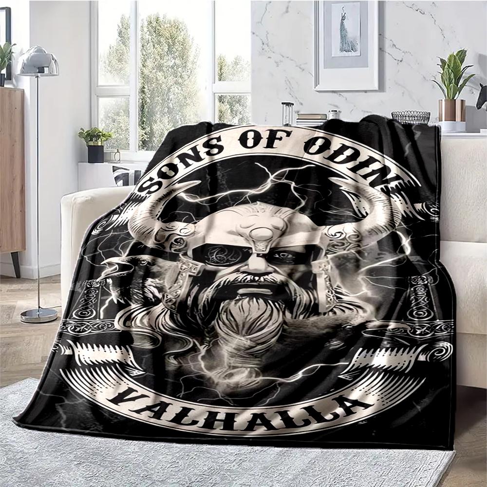 Viking Theme Printed Blanket - Perfect for Couch, Bed, Travel & Outdoor Use | Machine Washable, Cozy & Durable.