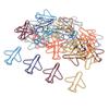 50pcs Multicolor Assorted Airplane Metal Paper Clips Clamps Bookmarks Office Stationery Crafts Supplies School Office Stationery
