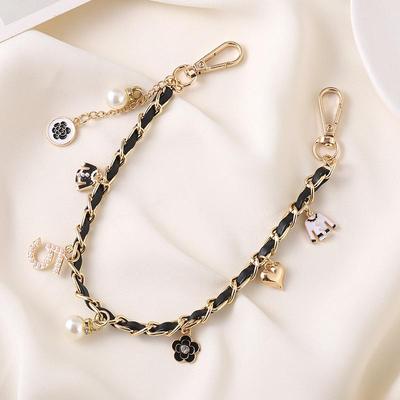 Yi Lian Leather Pearl Handbag & Charm Bracelet Mobile Case