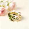 Eleganter Emaille-Tulpenblumenring für Damen - Vielseitiger und femininer Fingerring