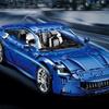 Technical Racing Blue Sports Car RB11010 GT110 Building Model Car, 5480PCS 1:8 Colletible Building Blocks Gift For Car Lovers